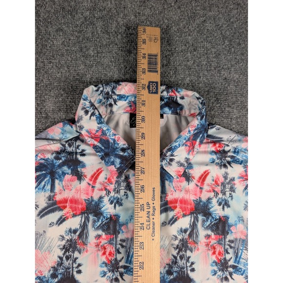 Sunday Swagger Polo Shirt Mens XL Floral Hawaiian AOP Golf Performance - Picture 3 of 7